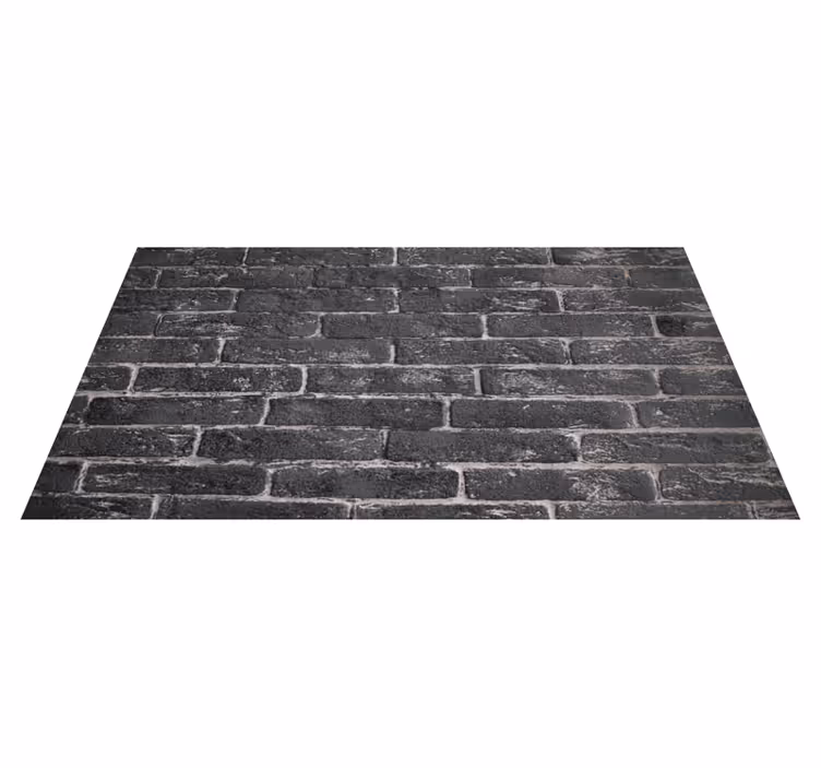 Chic black brick stone effect vinyl carpet - TenStickers