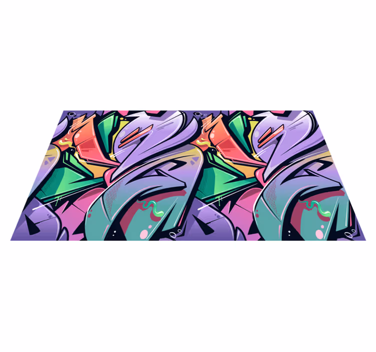 Colourful graffiti street art texture carpet - TenStickers