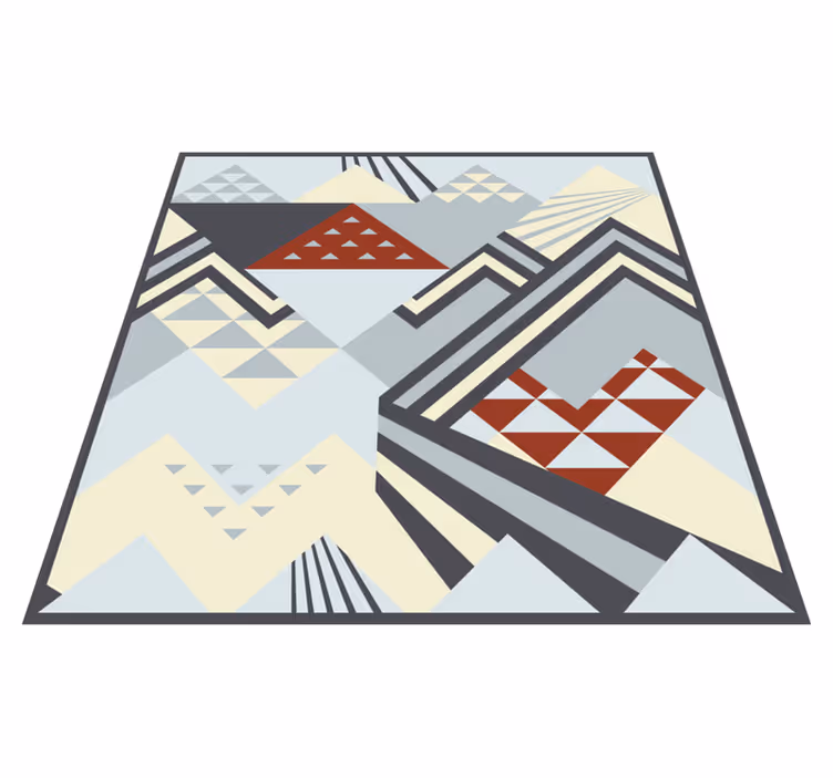 Grey modern shapes geometric vinyl carpet - TenStickers