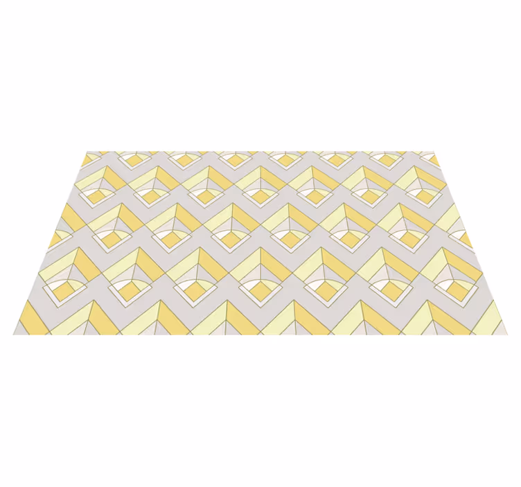 Yellow and gray pattern geometric vinyl carpet - TenStickers