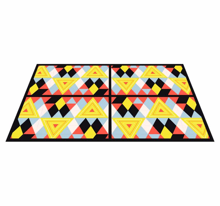 Vibrant triangules geometric vinyl carpet - TenStickers