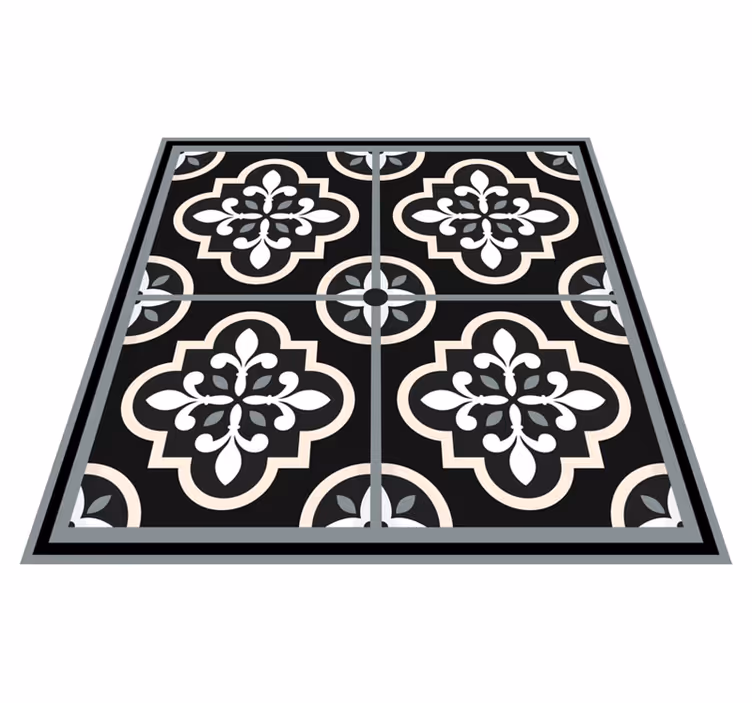 Black and white mosaic tile vinyl carpet - TenStickers