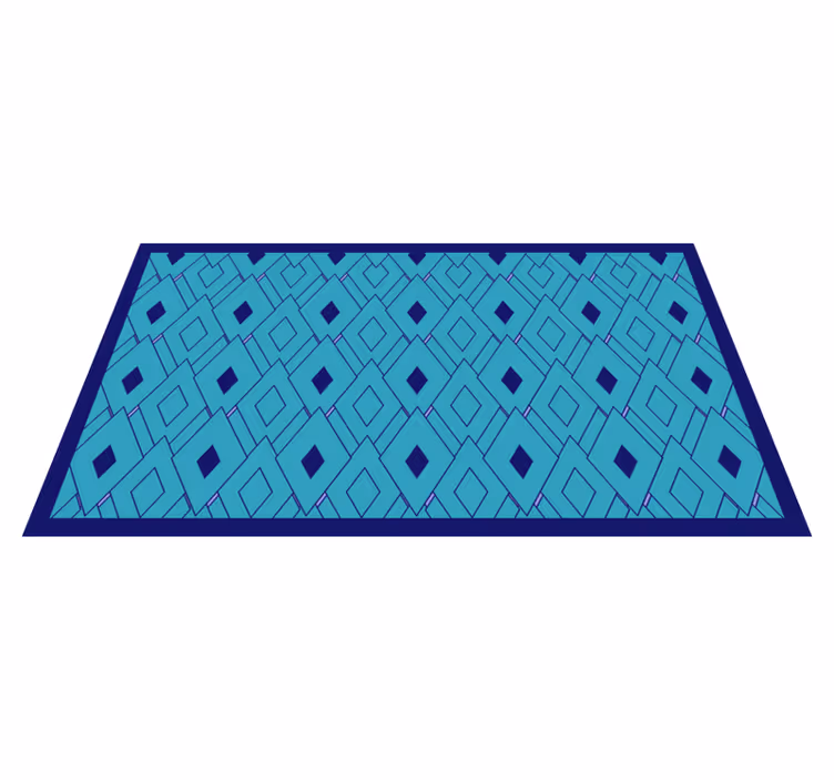 Blue diamond elements geometric vinyl carpet - TenStickers