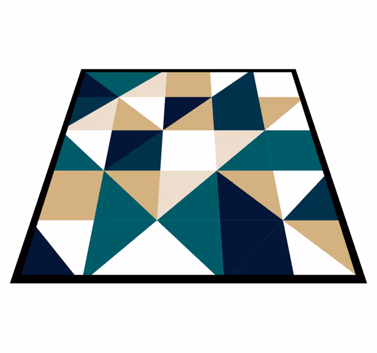 Triangular Color Blocks geometric vinyl carpet - TenStickers