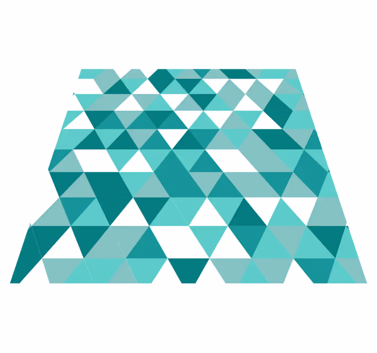 Turquoise triangular shades living room vinyl carpet - TenStickers