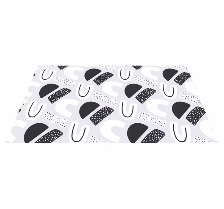 Monochrome Abstract Shapes nursery vinyl carpet - TenStickers