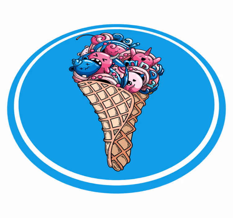 Ice Cream Delight circular vinyl carpet - TenStickers
