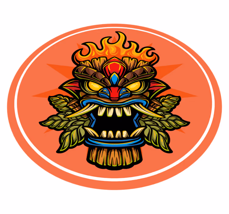 Tiki Mask teen vinyl carpet - TenStickers