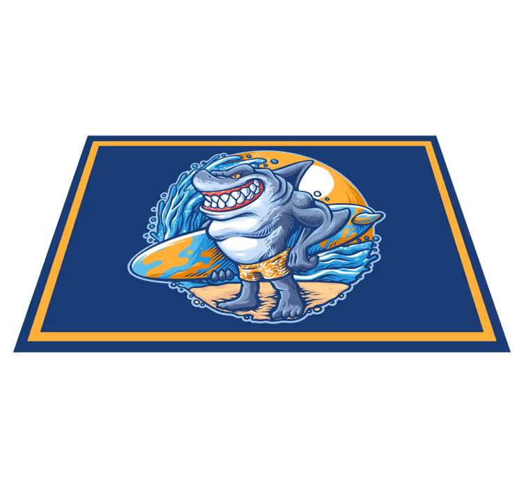 Cheerful Shark Character teen vinyl carpet - TenStickers