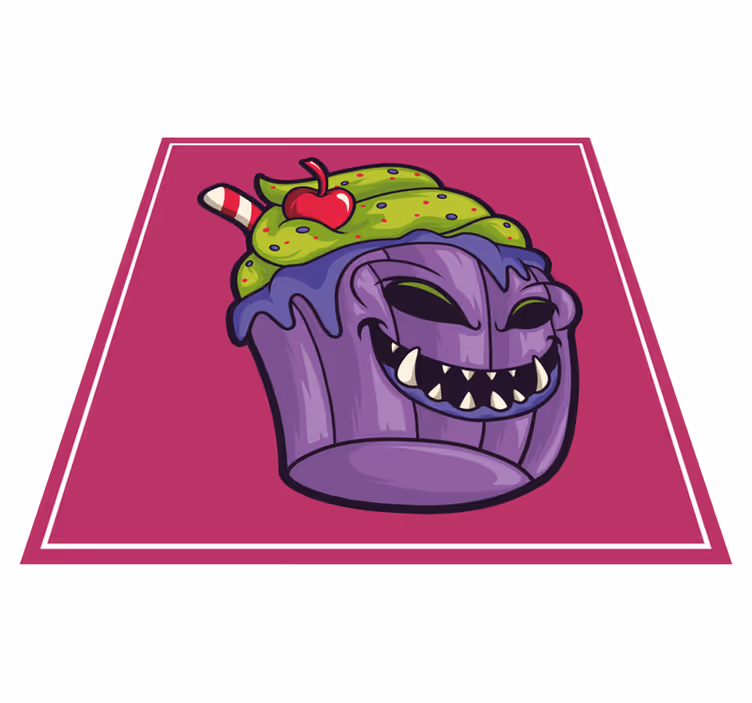 Ravenous Cupcake Monster teen vinyl carpet - TenStickers