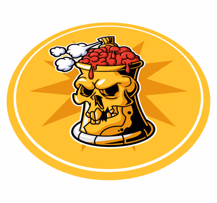 Skull Brain Bowl teen vinyl carpet - TenStickers
