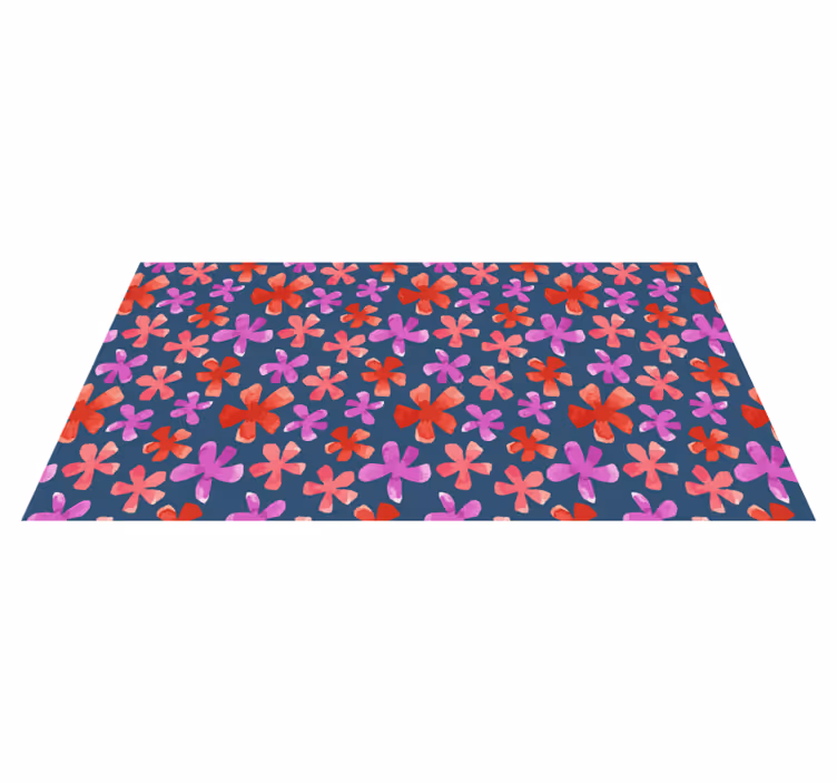 Purple and red patterns floral vinyl carpet - TenStickers