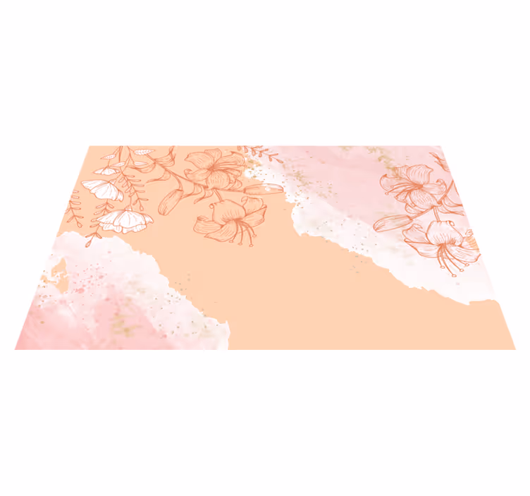 Floral Abstract Blush nature vinyl carpet - TenStickers