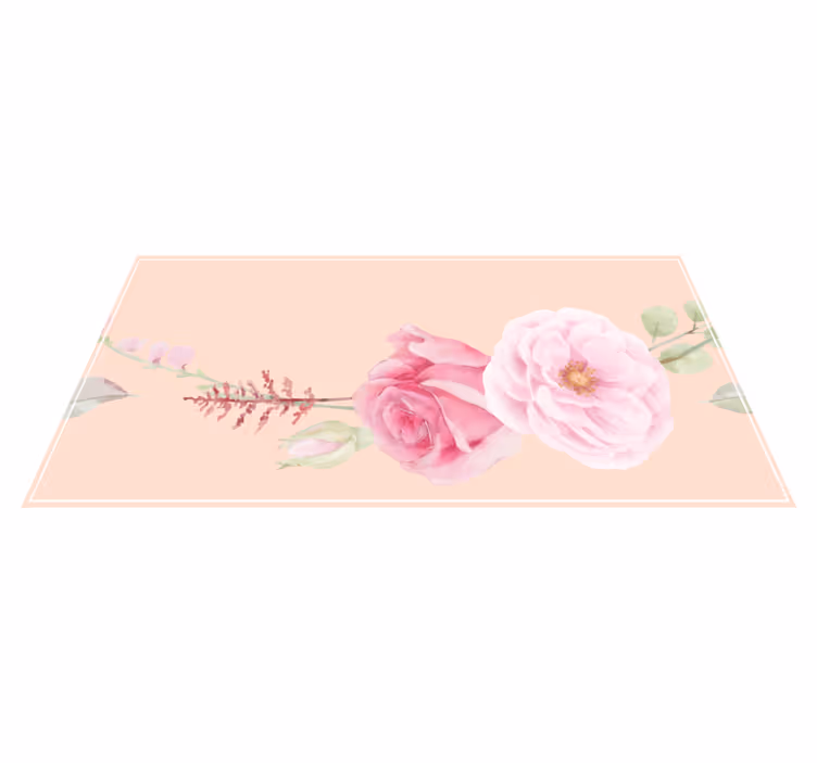 Blush Pink Blooms floral vinyl carpet - TenStickers