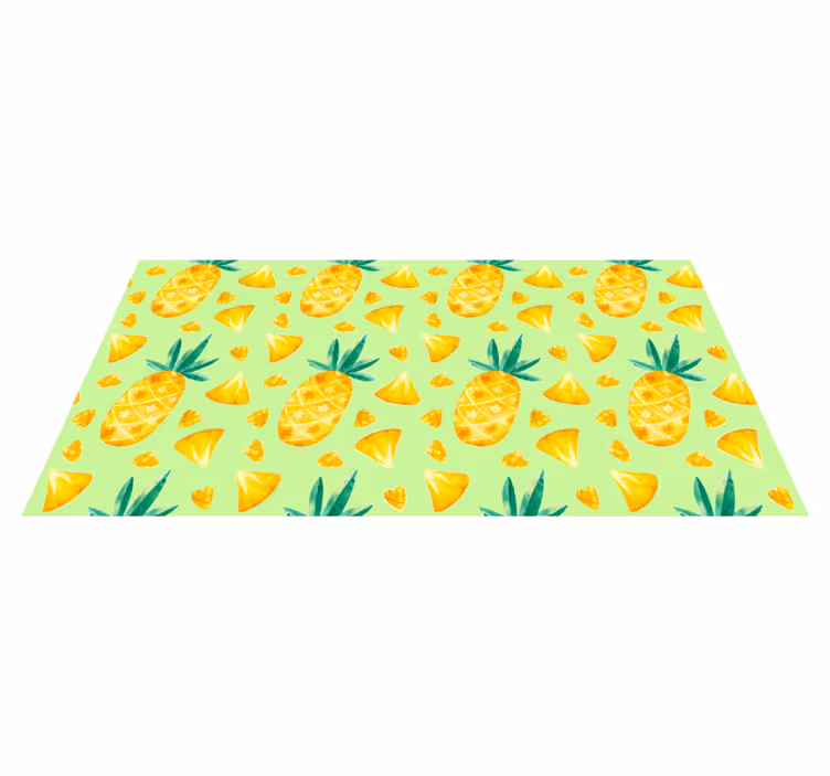 Pineapple green motif kitchen vinyl carpet - TenStickers