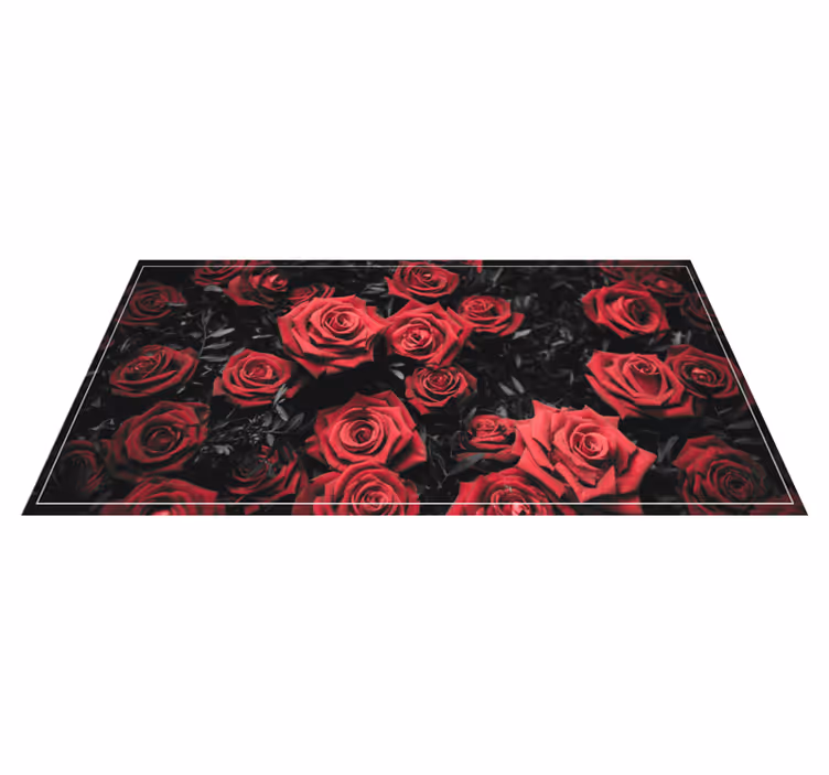 Realistic red roses design floral vinyl carpet - TenStickers