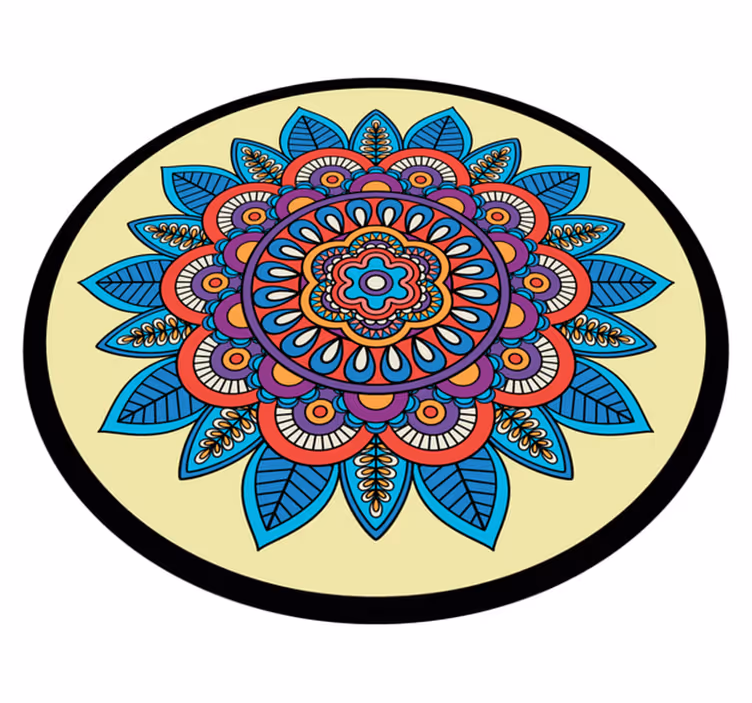 Colorful Circular Motif mandala vinyl carpet - TenStickers