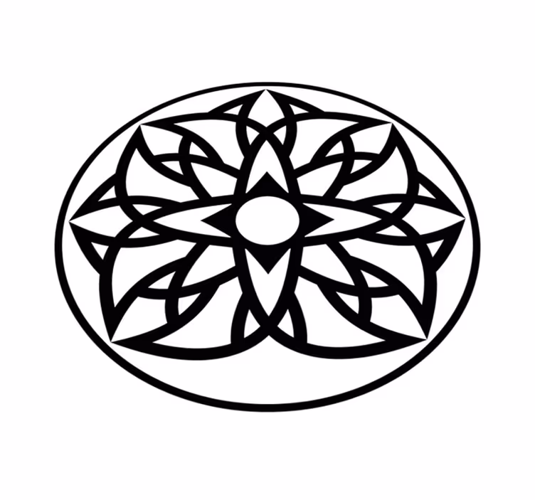Black and white design mandala vinyl carpet - TenStickers