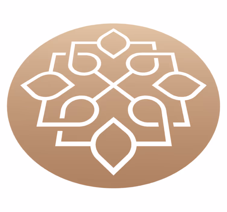 Brown and white motif mandala vinyl carpet - TenStickers