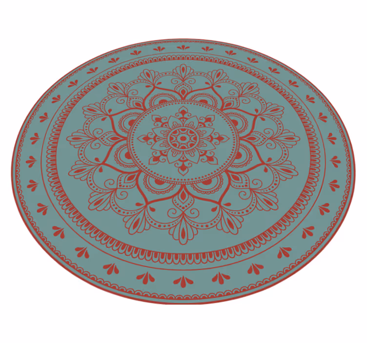 Complex circular illustration mandala vinyl carpet - TenStickers