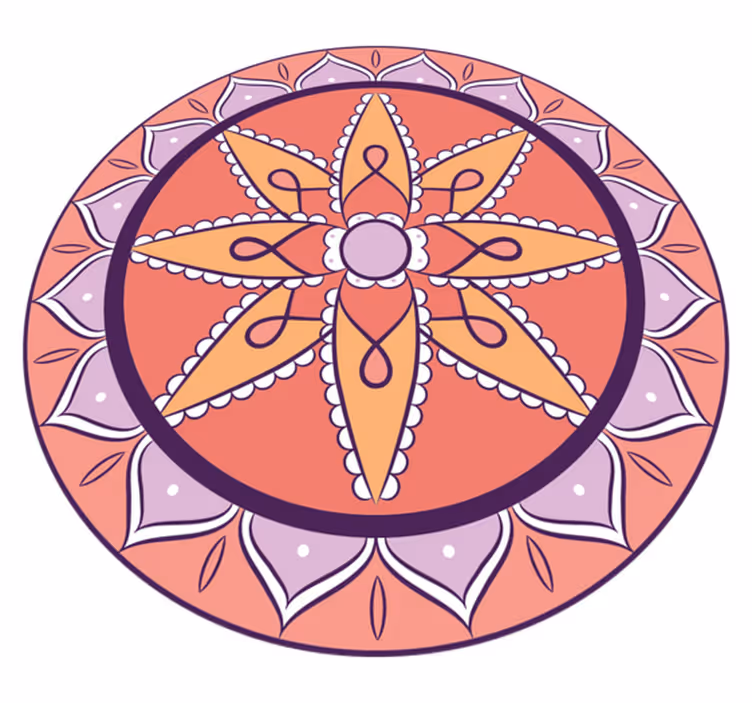 Simple pink motif mandala vinyl carpet - TenStickers