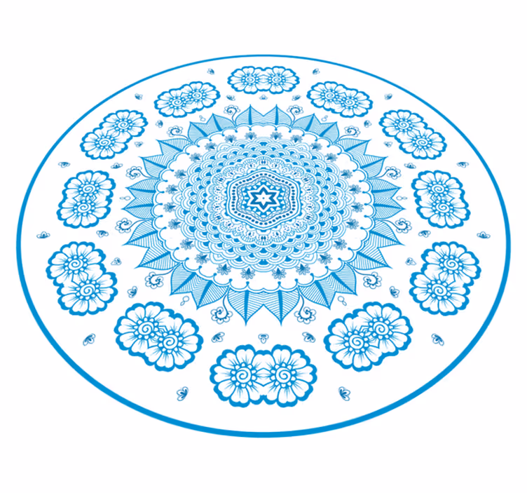 Intricate Floral Inspiration mandala vinyl carpet - TenStickers