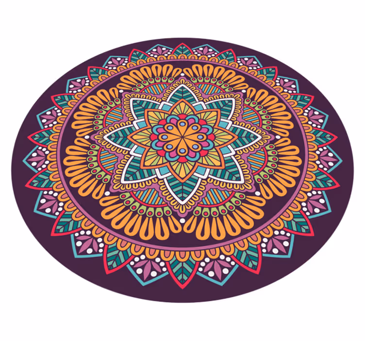 Lively Blooming Element mandala vinyl carpet - TenStickers