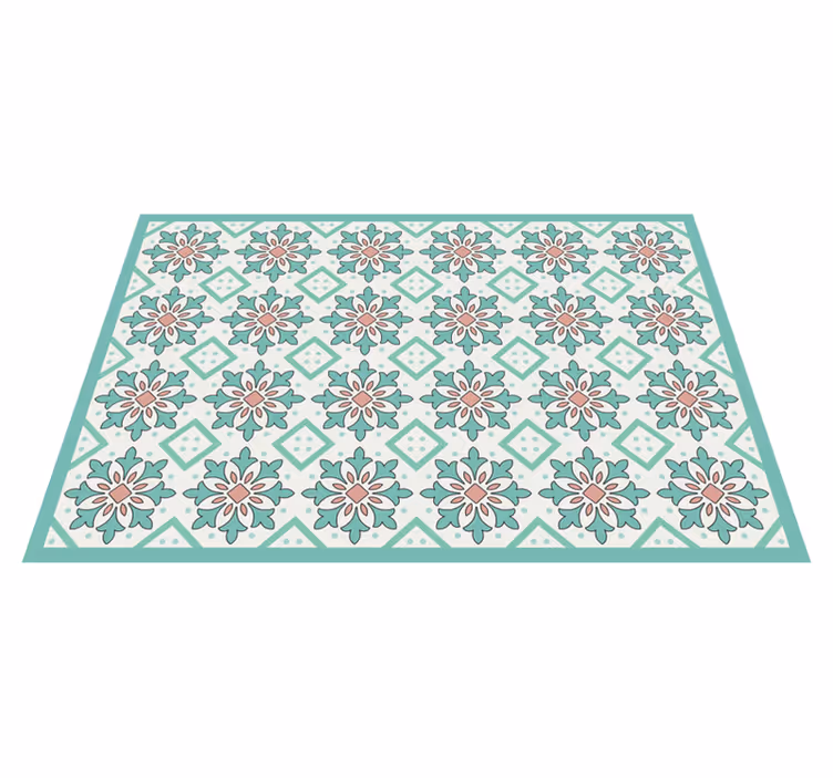 Floral Mosaic Concept tile vinyl carpet - TenStickers
