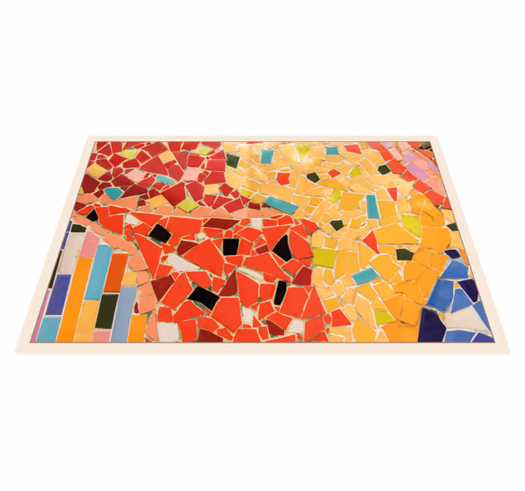 Vibrant tiled arrangement mosaic vinyl carpet - TenStickers
