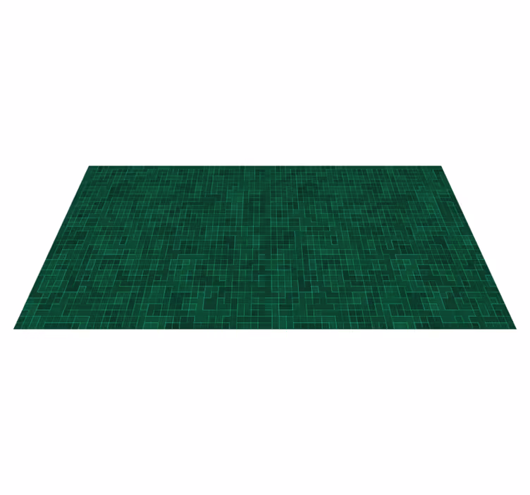 Green Grid Pattern geometric vinyl carpet - TenStickers