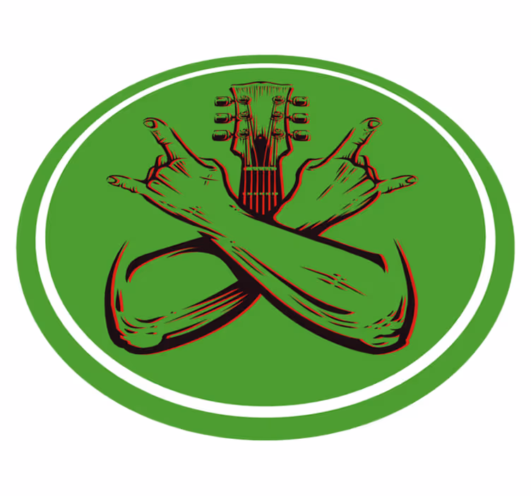 Rocking Gesture Artwork circular vinyl carpet - TenStickers