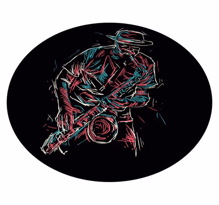 Jazz Musician Performance circular vinyl carpet - TenStickers