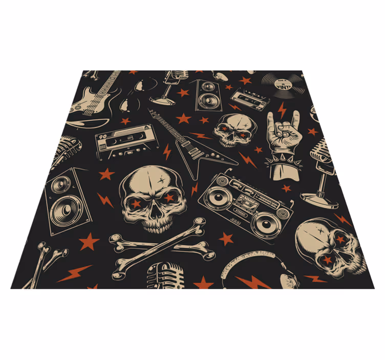 Rock Music Theme teen vinyl carpet - TenStickers
