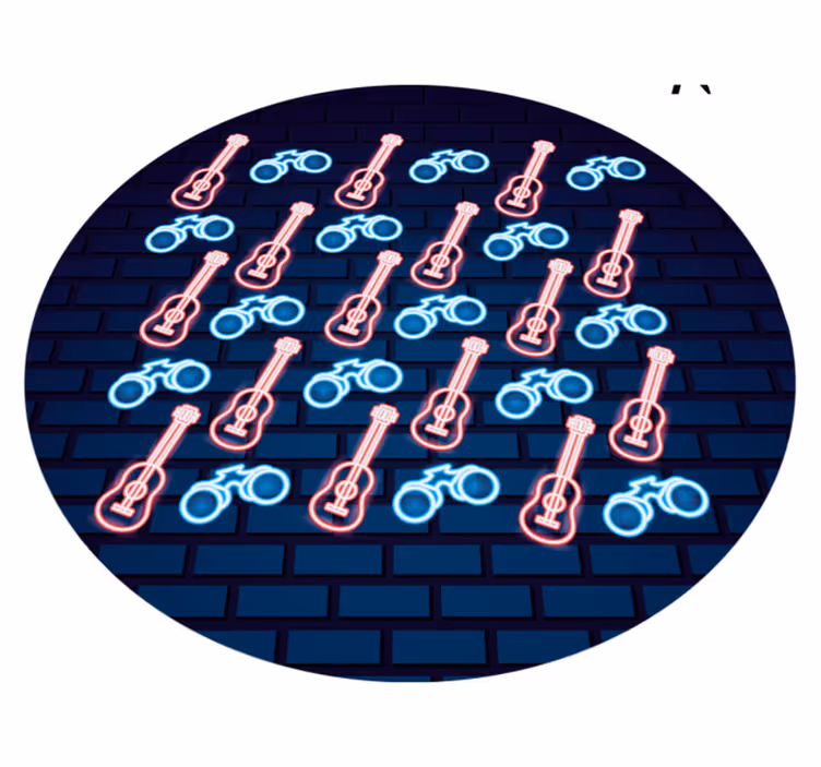 Neon Musical Patterns teen vinyl carpet - TenStickers