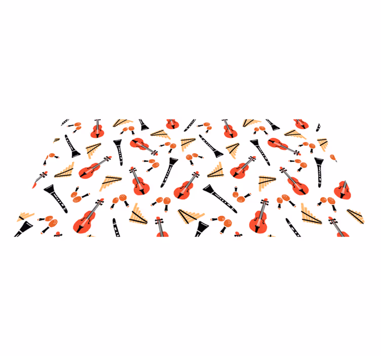 Musical Instrument Pattern kids vinyl carpet - TenStickers