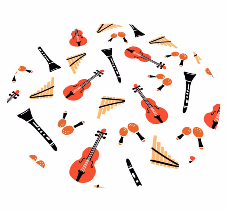 Musical Instrument Concept kids vinyl carpet - TenStickers