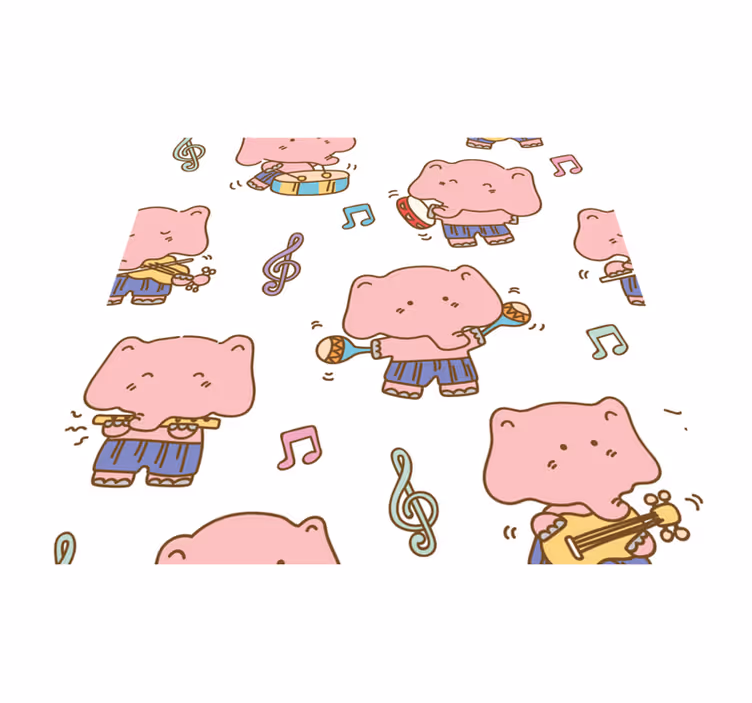 Musical Elephants Theme kids vinyl carpet - TenStickers