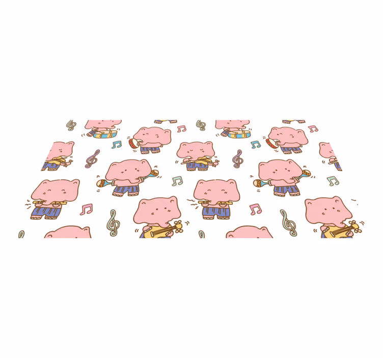 Playful Elephant Musicians kids vinyl carpet - TenStickers