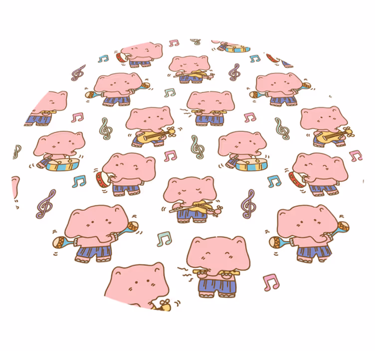 Musical Elephant Fun animal vinyl carpet - TenStickers