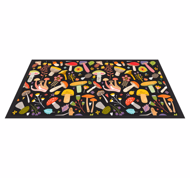 Colorful Mushroom Collection nature vinyl carpet - TenStickers