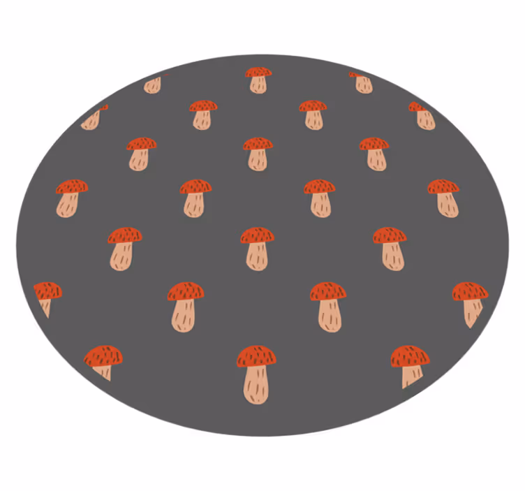 Mushroom Patterned Round kitchen vinyl carpet - TenStickers
