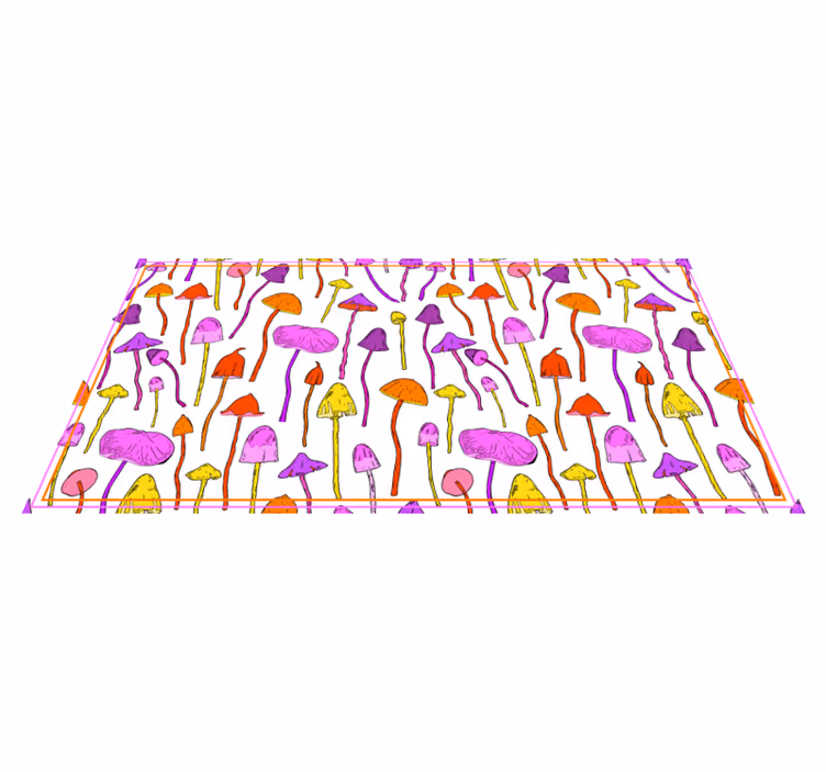 Colorful Mushroom Illustrations nature vinyl carpet - TenStickers