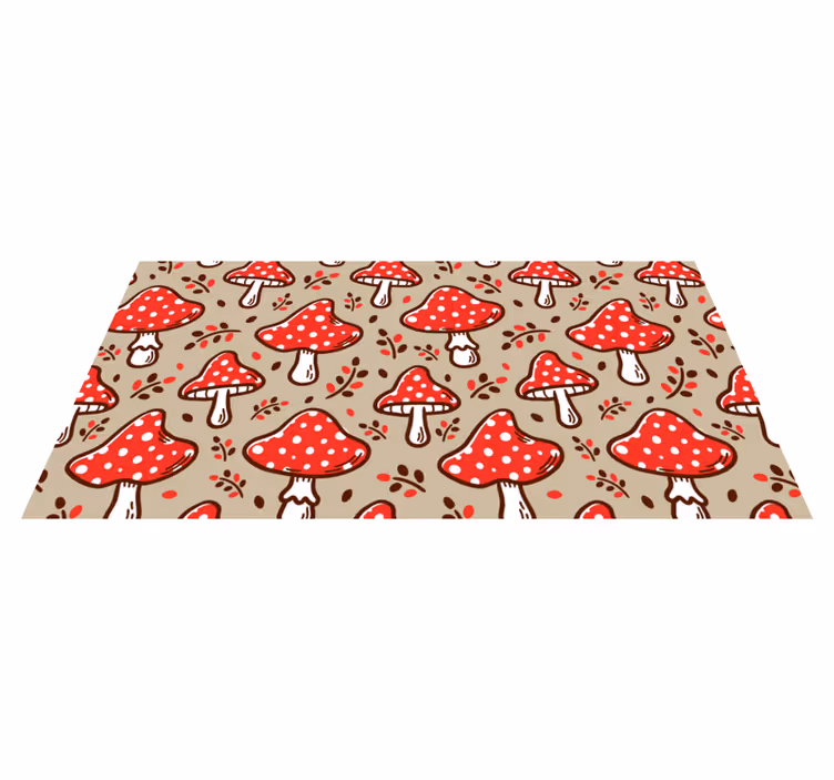 Vibrant Fungal Motifs floral vinyl carpet - TenStickers
