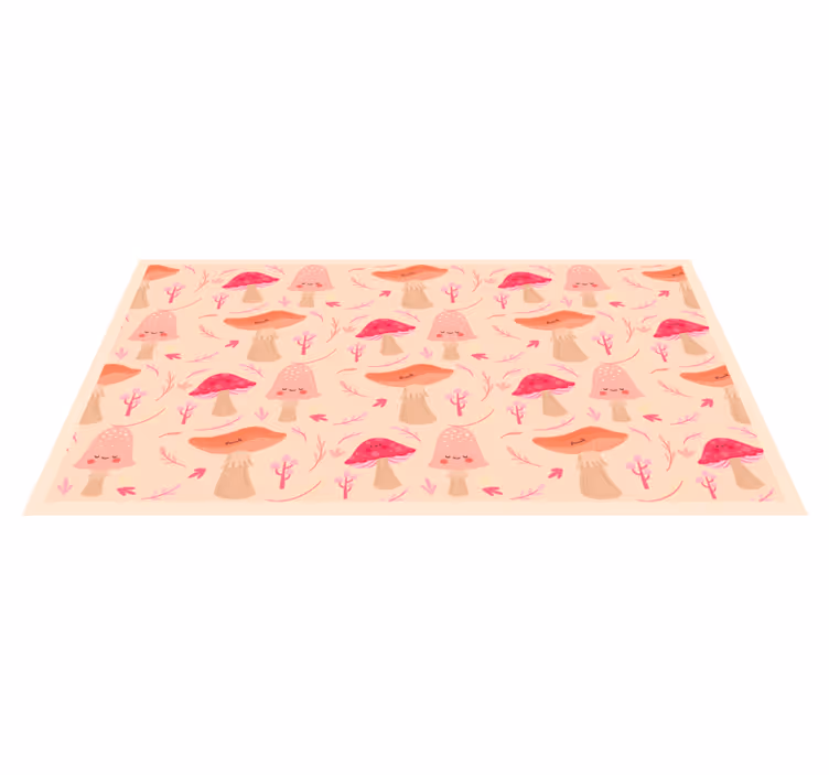 Happy classical mushrooms floral vinyl carpet - TenStickers