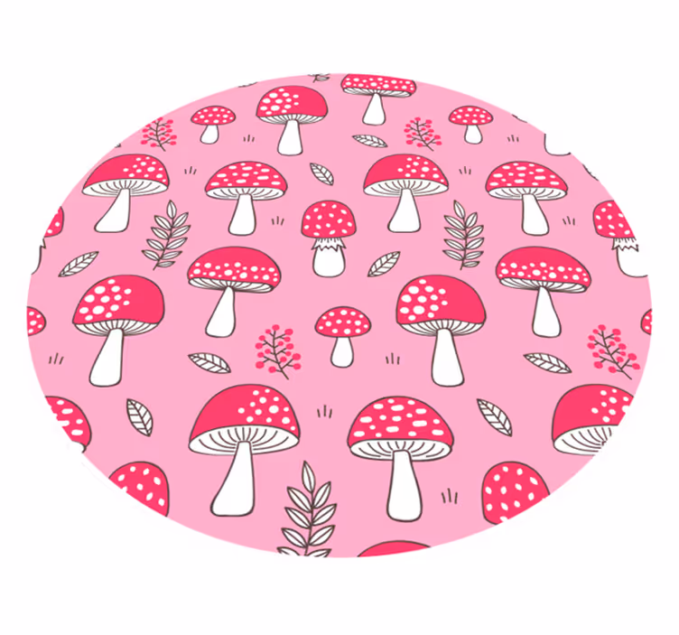 Charming Mushroom Illustration kitchen vinyl carpet - TenStickers