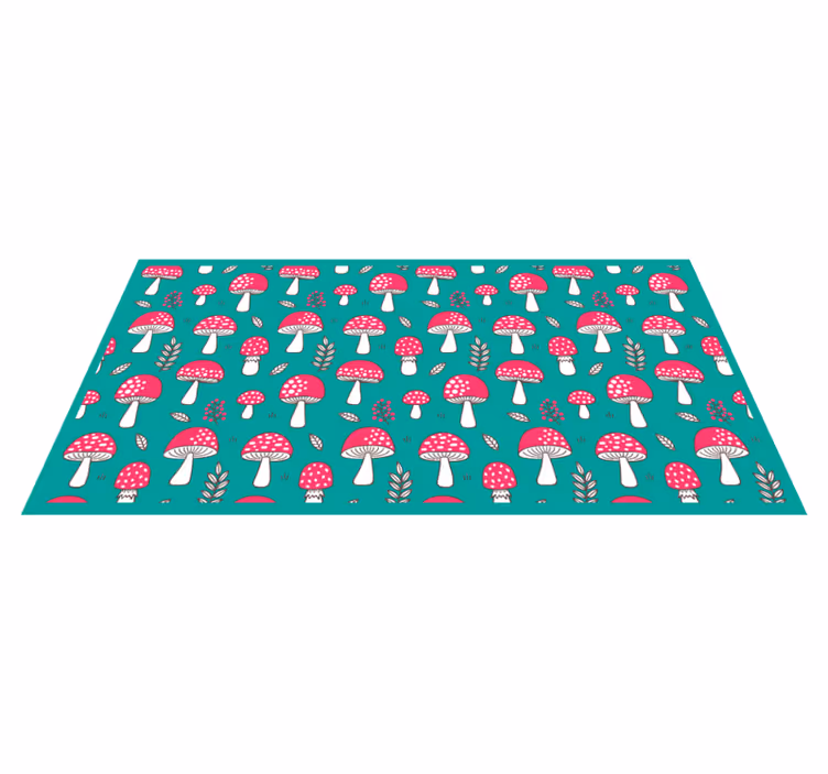 Vibrant Mushroom Motif nature vinyl carpet - TenStickers
