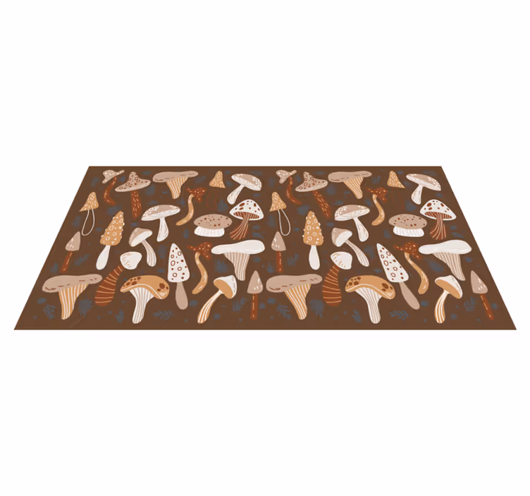 Mushroom Patterns nature vinyl carpet - TenStickers