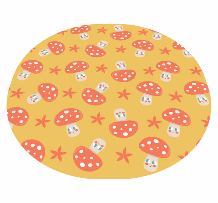 Mushroom Fun circular vinyl carpet - TenStickers