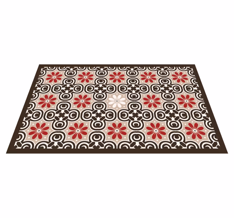 Floral Circular Patterns tile vinyl carpet - TenStickers
