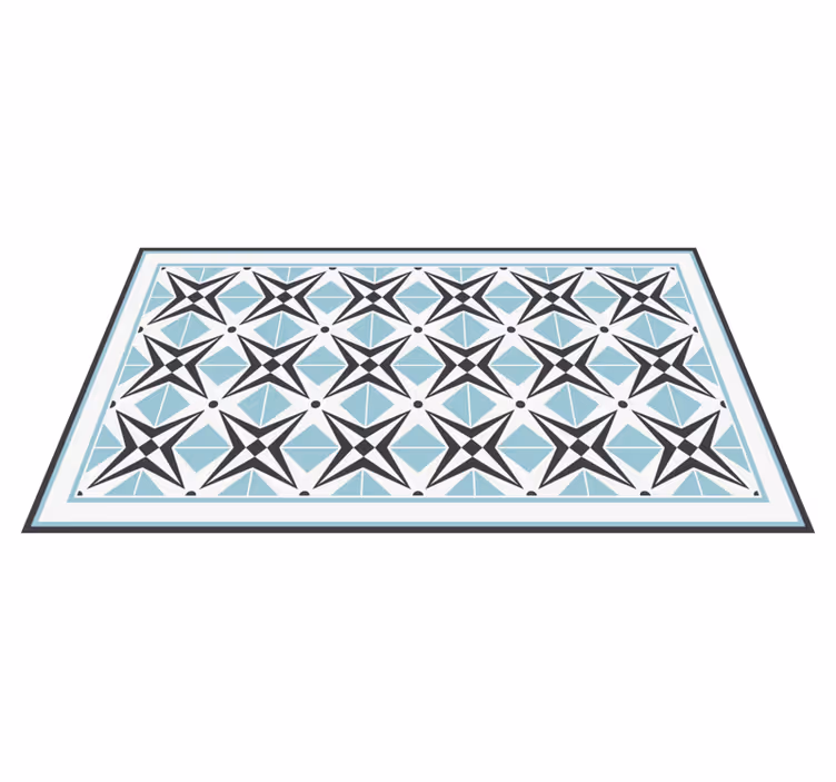 Star blue motif mosaic vinyl carpet - TenStickers